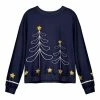 Lily | Navy & White Holiday Tree & Star Crewneck Sweater - Women