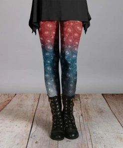 Lily | Red & Blue Floral Ombré Leggings - Women