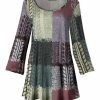 Lily | Purple & Green Abstract Scoop Neck Tunic - Women & Plus