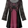 Lily | Black & Pink Floral Scoop Neck Tunic - Women & Plus