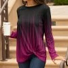 Lily | Black & Purple Abstract Tie-Hem V-Neck Tunic - Women