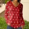 Lily | Red & White Polka Dot V-Neck Tunic - Women
