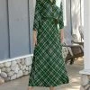 Lily | Green & Gray Plaid Maxi Shirt Dress - Women & Plus