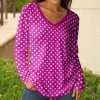 Lily | Fuschia & White Polka Dot V-Neck Tunic - Plus
