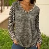 Lily | Beige Marled Leopard Long-Sleeve V-Neck Tunic - Plus