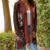 Lily | Black & Rust Floral Pocket Open Cardigan - Plus
