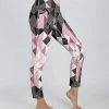 Lily | Pink & Gray Geometric Pocket Leggings - Women