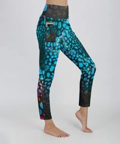 Lily | Aqua & Black Abstract Pocket Leggings - Women