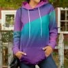 Lily | Purple & Turquoise Ombré Pocket Hoodie - Women