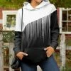 Lily | Black & White Abstract Pocket Hoodie - Plus