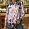 Lily | Gray & Pink Geometric Long-Sleeve Hoodie - Women & Plus