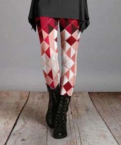 Lily | Red & Rose Diamond Leggings - Women