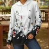 Lily | White & Black Floral Butterfly Long-Sleeve Hoodie - Women & Plus