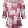 Lily | Pink & White Floral Patchwork Boatneck Top - Women