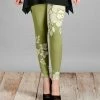 Lily | Olive & Cream Floral Leggings - Women