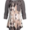 Lily | Pink & Gray Geometric Pocket Long-Sleeve Tunic - Women
