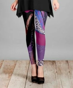 Lily | Purple & Mauve Abstract Leggings - Plus