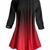 Lily | Black & Red Abstract Ombre Pleated Flare Tunic - Women & Plus