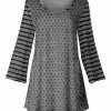 Lily | Black & Gray Polka Dot Stripe Long-Sleeve Scoop Neck Tunic - Women & Plus