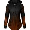 Lily | Brown & Black Drip Curved-Hem Hoodie - Women