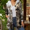 Lily | White & Beige Floral Pocket Hooded Cardigan - Women