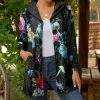Lily | Black & Blue Floral Pocket Hooded Cardigan - Women