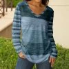Lily | Blue & Navy Stripe Color Block V-Neck Tunic - Women & Plus