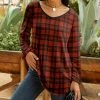 Lily | Black & Red Plaid Scoop Neck Tunic - Women