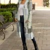 Lily | Gray & Mint Abstract Hooded Open Duster - Women & Plus
