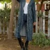 Lily | Blue Velvet Button-Up Duster - Plus