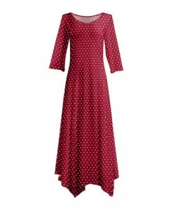 Lily | Red & White Polka Dot Handkerchief Maxi Dress - Women