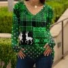 Lily | Green & Black Abstract V-Neck Long-Sleeve Tunic - Women & Plus
