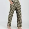 Lily | Beige & Black Houndstooth Straight-Leg Pants - Women