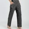 Lily | Black & White Polka Dot Straight-Leg Pants - Plus