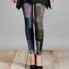 Lily | Gray & Purple Abstract Patchwork Leggings - Women