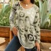 Lily | Beige & Silvertone Leopard Long-Sleeve V-Neck Tunic - Women