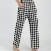 Lily | Black & White Houndstooth Pocket Straight-Leg Pants - Women & Plus