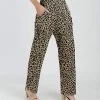 Lily | Black & Beige Leopard Pocket Straight-Leg Pants - Plus