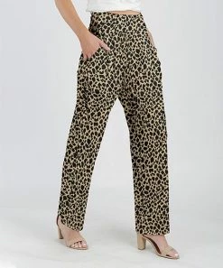 Lily | Black & Beige Leopard Pocket Straight-Leg Pants - Plus