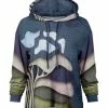 Lily | Blue & Green Abstract Contrast Pocket Hoodie - Plus