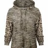 Lily | Beige & Brown Leopard Contrast Pocket Hoodie - Women & Plus