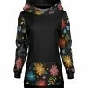 Lily | Black & Yellow Floral Hoodie - Plus