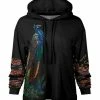 Lily | Black & Blue Peacock Contrast Pocket Hoodie - Plus