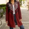 Lily | Red & Black Contrast Check Button-Up Shacket - Women