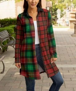 Lily | Red & Green Check Button-Up Shacket - Plus