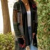 Lily | Black & Red Plaid Patchwork Pocket Open Cardigan - Women & Plus