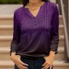 Lily | Black & Purple Ombré Pleated Button-Front Tunic - Plus