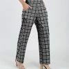 Lily | Gray & Black Plaid Pocket High-Waist Wide-Leg Pants - Women
