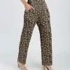 Lily | Black & Beige Floral Pocket High-Waist Wide-Leg Pants - Women
