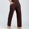 Lily | Black & Red Plaid Pocket High-Waist Wide-Leg Pants - Women